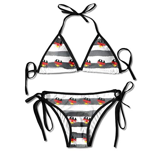 Germany Eagle in Black Stripe Trajes de Dos Piezas para Mujer Bikini Beach Traje de baño