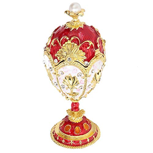 Hilitand Organizador de la joyería Huevo de colección Esmalte Huevo de Pascua Vintage Faberge Estilo Diamante Trinket Box Decoración Regalo