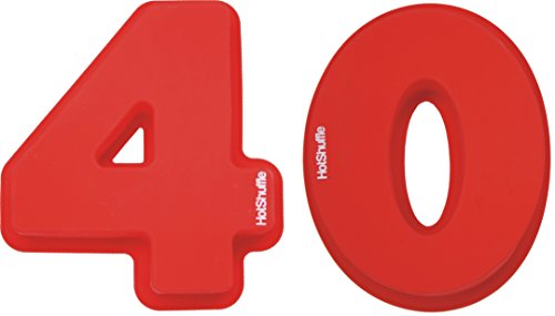 HotShuffle Gran número 40 de Silicona Cake Molde de estaño 40mo Aniversario de Bodas de rubí cumpleaños 4 0