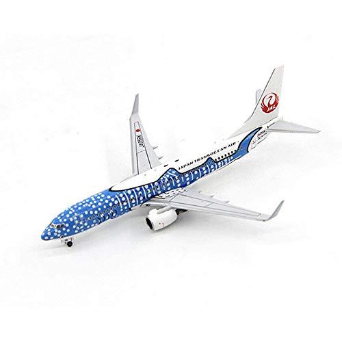 JHSHENGSHI Modelo de avión Avión de pasajeros a Escala 1/400 Boeing 737-800 / W Tiburón Ballena Azul Modelo JAL, 3.9 Pulgadas x 3.4 Pulgadas