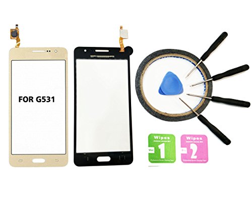 JRLinco Para Samsung Galaxy Grand Prime G531F SM-G531F Pantalla de Cristal Táctil,Touch Screen Digitizer Outer Glass Replacement (Sin LCD Display,no compre mal) Para Grand Prime G531F SM-G531F Gold