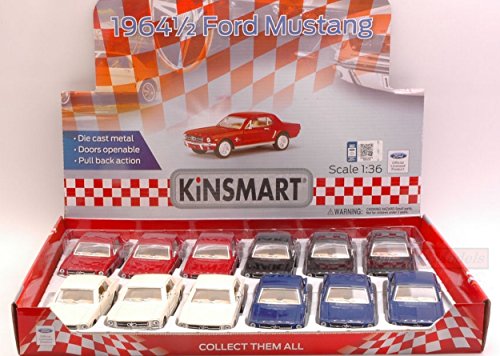Kinsmart KT5351D Ford Mustang 1964 1:36 Set 12 PEZZI Pieces Car Auto Model Compatible con