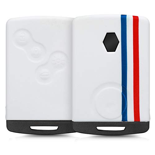 kwmobile Funda Compatible con Renault Llave de Coche de 4 Botones (Solo Keyless Go) - Carcasa Protectora Suave de Silicona - Bandera Francesa