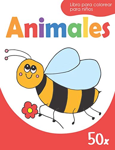Libro para colorear para niños – ANIMALES: 50 motivos de animales | Libro infantil para niños y niñas | Libro para garabatear — Libro de dibujo para ... | Libro de dibujar para aprender a colorear