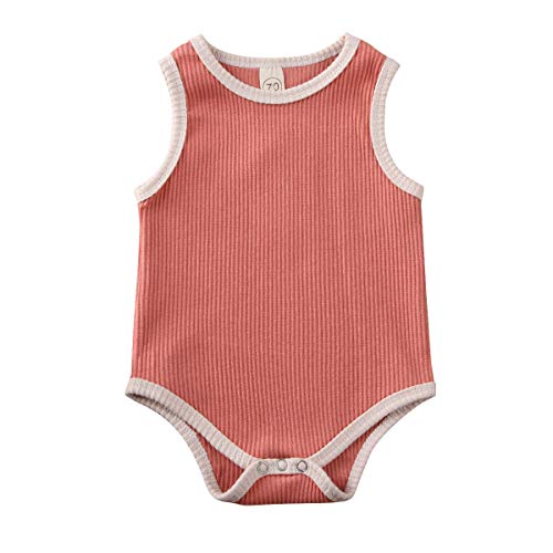 L&ieserram Marrón rosado, verde, rojo, azul, pelele corto para bebé de algodón en primavera y verano rojo 12-18 Meses