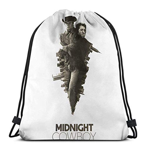 Lsjuee Midnight Cowboy Mochila Ligera con cordón a Granel Sport Gym Yoga Sackpack Bolsa para Hombres y Mujeres Niños