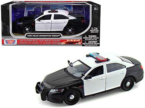 Motormax Ford Police Interceptor Concept Car Unmarked Black/White 1/24 Diecast Model Car by