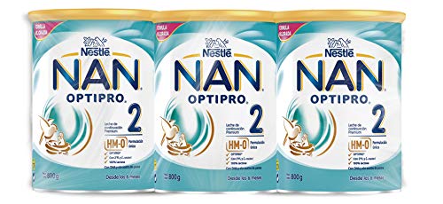 NAN - Optipro 2 Leche de continuación en polvo, 3 latas x 800 g