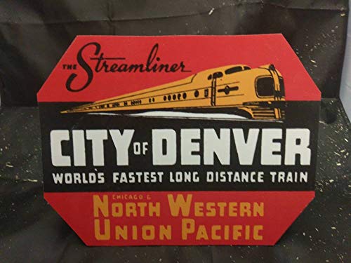 Neti6rns Streamliner Chicago North Western Union Pacific - Figura Decorativa de Tren de Madera
