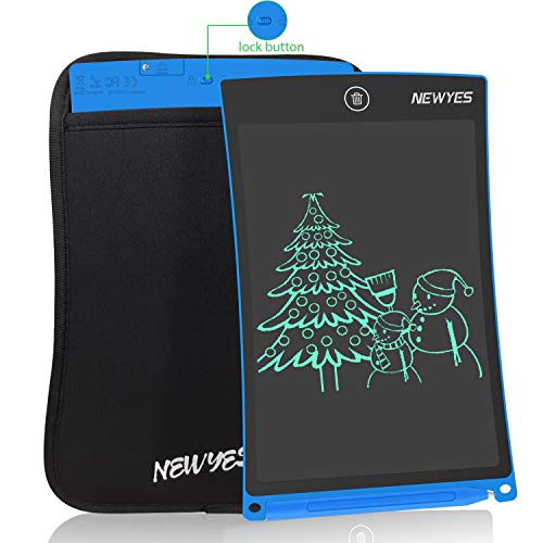 NEWYES 8,5" Tableta de Escritura LCD, Tableta Gráfica, Tableta de Dibujo portátil, Adecuada para el hogar, Escuela u Oficina, con Funda (Azul)