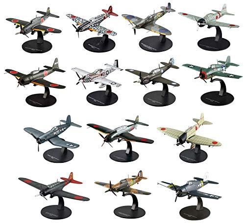 OPO 10 - Lote de 14 Aviones de Combate 1/72 Aichi + Zero + Nakajima + Hawker + Kawasaki + Mitsubishi + Spitfire + Mustang (LG15)
