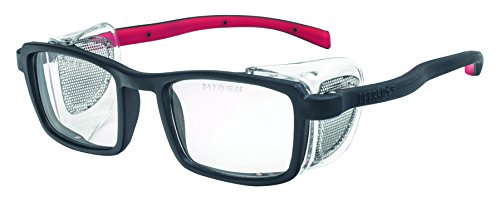 PEGASO 9R-Gafas Proteccion Gama GRADUABLES Neutra Modelo Normal Lente PC Incolora Antivaho, Negro Y Rojo, L