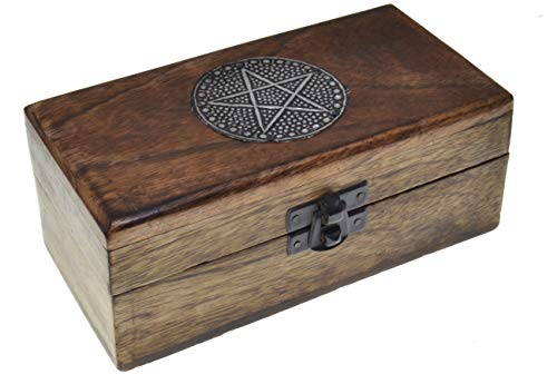 Pentagrama caja de madera Caja del tesoro Cofre del tesoro Caja de madera Caja de regalo para regalo Caja Tarjetas Colección