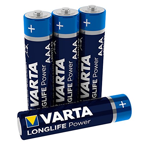 Pila Varta Longlife Power AAA Micro LR06 (paquete de 4 unidades), pila alcalina - «Made in Germany» - Ideal para juguetes, linternas, mandos y otros aparatos que funcionan con pilas