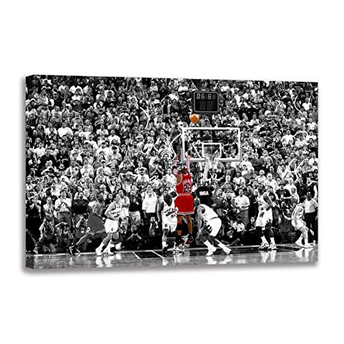 Póster de Michael Jordan Vs Jazz en lienzo para pared, diseño de última foto de Michael Jordan Vs Jazz (80 x 120 cm sin marco)