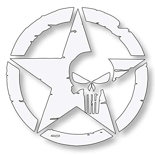 Presonality Car Sticker Army Star Punisher Skull Accesorio para motocicleta Tiguan Lexus Infiniti, 10cm * 10cm