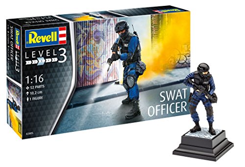 Revell Maqueta de Swat Officer Policia, Kit Modelo, Escala 1: 16 (02805), 10,2 cm de Alto