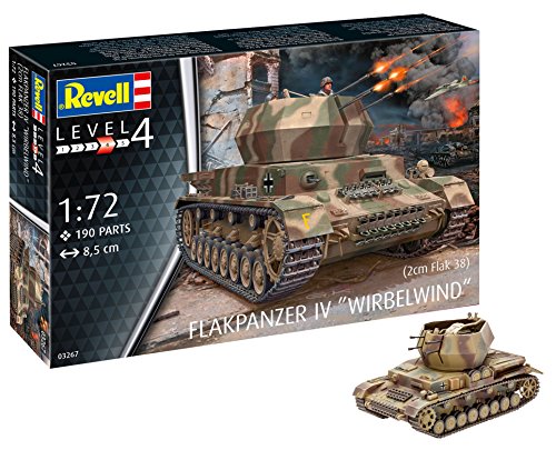 Revell - Maqueta de Tanque Flakpanzer IV Wirbelwind (2 cm Flak 38), Kit Modelo, Escala 1: 72 (03267)