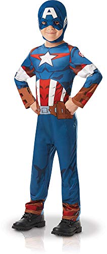 Rubie's 640888 - Disfraz infantil oficial de Marvel Avengers Capitán América, 9 a 10 años, 140 cm de altura, talla única , color/modelo surtido