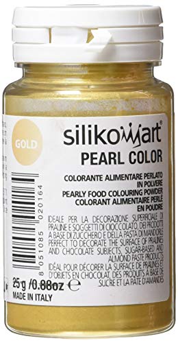 silikomart CPD003 – Colorante alimenticio en Polvo Perlado, Color Oro, 25 gr