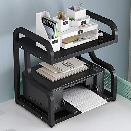 Soporte Impresora, Mesa Impresora Estante Almacenamiento Doble Organizador Estante Impresora para Oficina Soporte Impresora con Marco Estable Gabinete Impresora Oficina En Casa,03