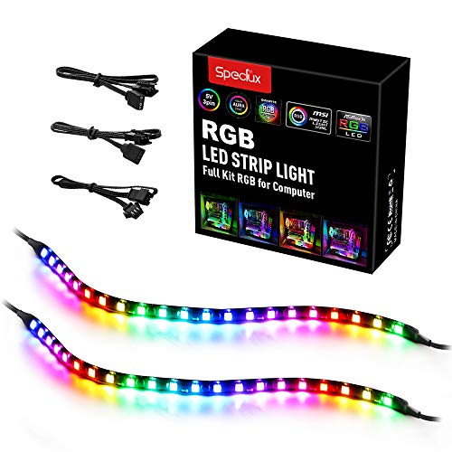 Speclux RGB Led Strip PC Light Strips (Rgb Sync Rainbow - 3-pin sin controlador) [Clase de eficiencia energética A++]