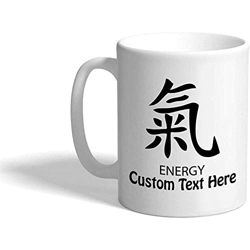 Taza de café personalizada 330 ml Monogramas de energía iniciales Taza de té de cerámica Texto personalizado