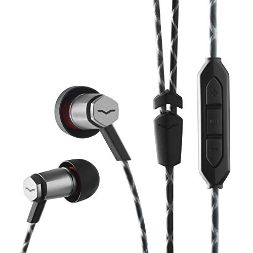 V-MODA Auriculares intraaurales, Forza Metallo con Mando de Tres Botones y micrófono, Dispositivos Android, color Negro (Gunmetal Black)