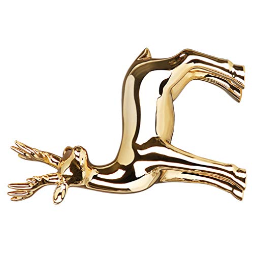 Veemoon - Figuras de ciervo de oro, esculturas de porcelana, figuras decorativas de cerámica y animales