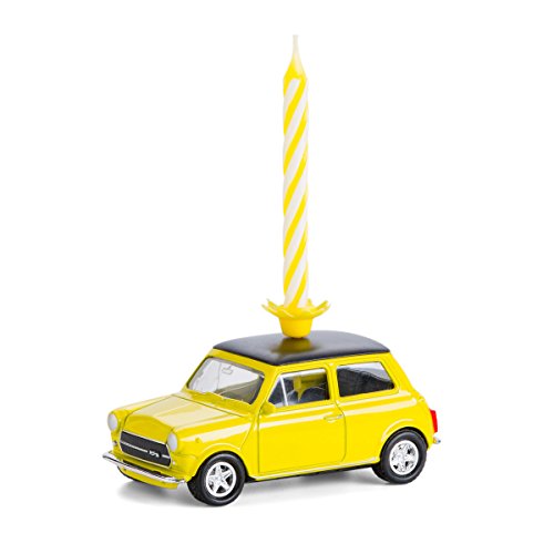 Vela en ruedas – Mini Cooper Classic, metal, plástico, amarillo
