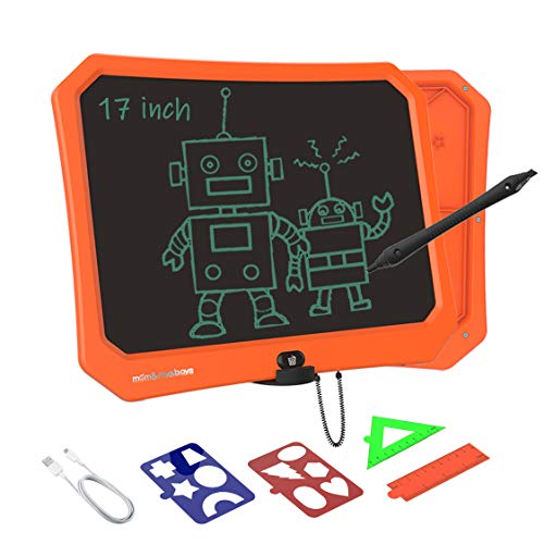 VNVDFLM Ewriter Pizarra De Dibujo Electrónica Portátil De 17 Pulgadas, Utilizada para Regalos De Cumpleaños, Adecuada para Niños y Adultos, con Lápiz Táctil Inteligente (Naranja)