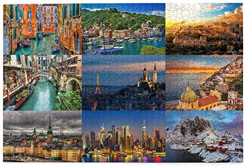 World Landscape - Puzzle de 1000 piezas para adultos, juego familiar, formación de equipos, regalo y regalo para amantes o amigos