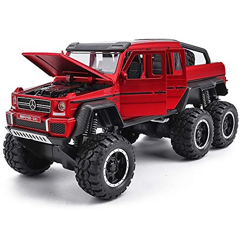 X-Model Juguete para automóvil para niños, Modelo de automóvil para vehículos Todo Terreno Mercedes-Benz G63 6X6 a Escala 1:32 (7.4 Pulgadas * 3.35 Pulgadas * 3.35 Pulgadas),Rojo