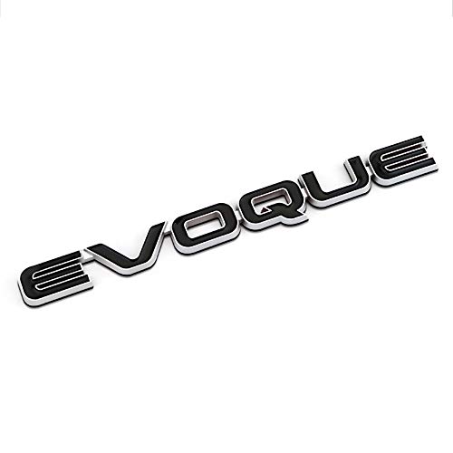 XCBW 16,3x1,7 cm 3D Metal Tail Emblem Badge Auto Exterior Trasero Lateral Turbo Calcomanías Etiqueta engomada del Coche para Range Rover LRX EVOQUE Car Styling Accesorios,Negro