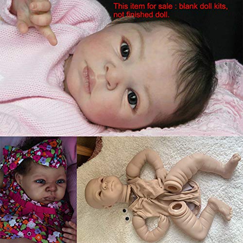 Yiran - Kit de muñecas, simulación reborn para bebé, bricolaje, molde de 22 pulgadas, realista, portátil, completo, membranas, cuerpo de tela reborn muñecas, kit de cabeza de silicona