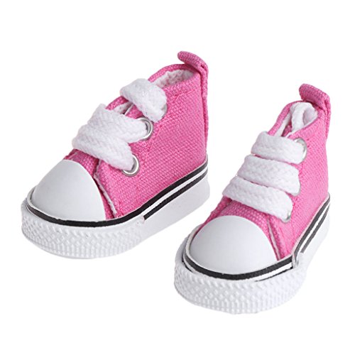 ZOUCY 5 cm Zapatos de muñeca Accesorios Lona Moda Verano Juguetes Mini Zapatillas Denim Boots Hot Pink