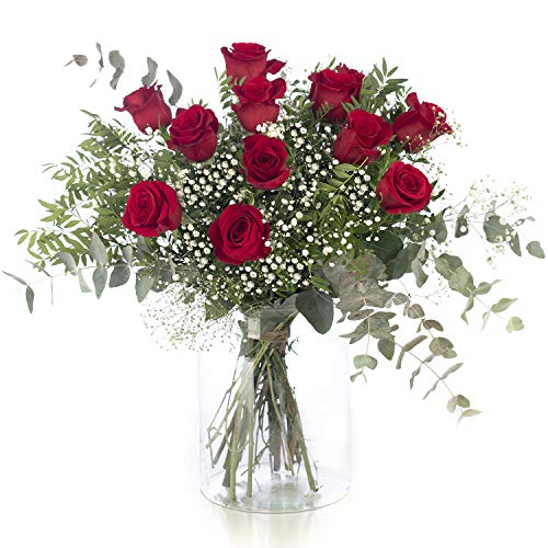 12 Rosas Rojas ENTREGA 24 HORAS GRATIS | Flores Naturales a Domicilio Ramo de Flores Frescas
