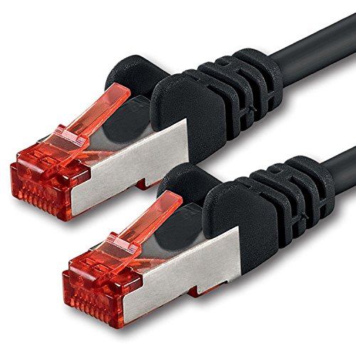 1aTTack 7686948-GB - Cable SFTP con Conectores RJ45 (Cat. 6, Doble apantallamiento, 10m), Color Negro