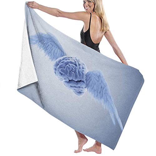 31" X 51" Absorbency Bath Towel Brain White Wing Large Beach Bath Sheet