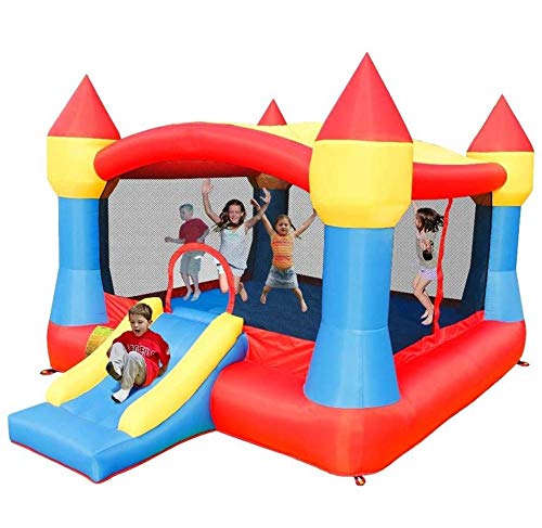 AJH Inflatable Bounce House con tobogán, Castillo Hinchable con soplador de Aire Castillo Inflable para niños Party Play House Jumping Castle con Bolsa de Transporte