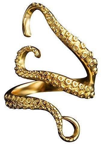 Anillo retro de titaño y acero en forma de tentáculos de pulpo. Anillo de tamaño ajustable para hombres y mujeres. Uso decorativo