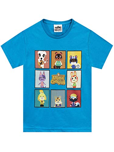 Animal Crossing Camiseta para Niños Azul 3-4 años