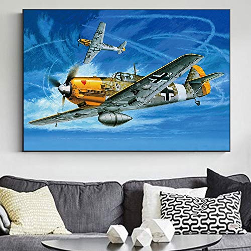 AQgyuh Puzzle 1000 Piezas Pintura de Arte de Aviones Militares de la Fuerza aérea Alemana Puzzle 1000 Piezas paisajes Gran Ocio vacacional, Juegos interactivos familiares50x75cm(20x30inch)
