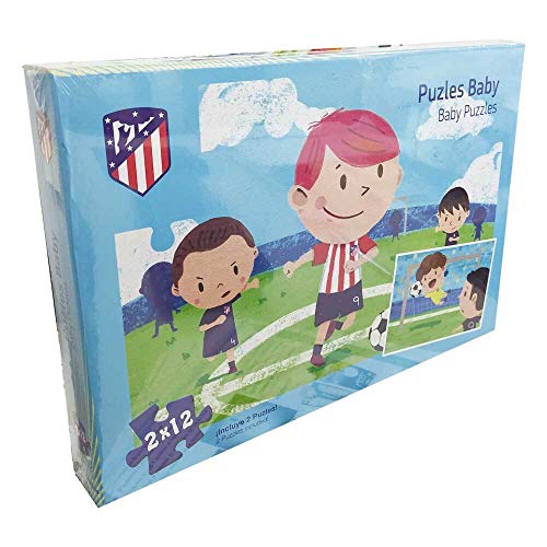 ATLETICO DE MADRID Kick Off Games, Jigsaw Baby Puzzle 2 X 12 Standard (34324), Multicolor 1