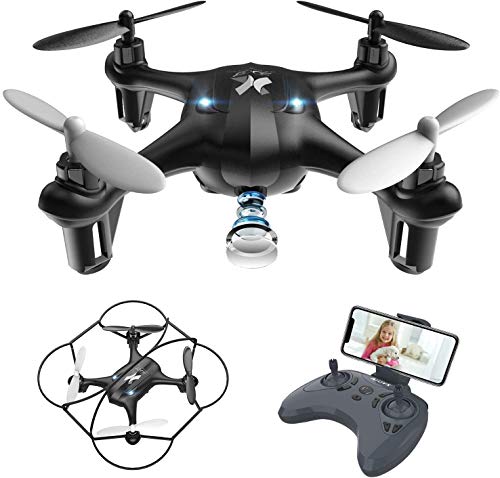 ATOYX Mini Drone con Cámara para Niños , AT-96 RC Quadcopter con App FPV en Tiempo Real, Drone de Juguete para Niños/Principiantes,Sensor de Gravedad, 3D Flips, Tecla de Despegue/Aterrizaje,Negro