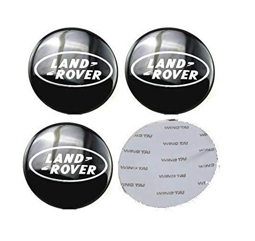 Autosupply - Juego de 13 pegatinas para el centro de la rueda con logotipo de Land Rover de 65 mm a 2,5 pulgadas, color negro