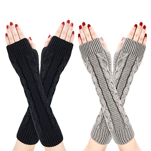 Bearbro Mitones Guantes de invierno para mujeres,Guantes Brazo Manoplas sin dedos Mitones de punto, Calentadores de brazo Mitones Manoplas de punto