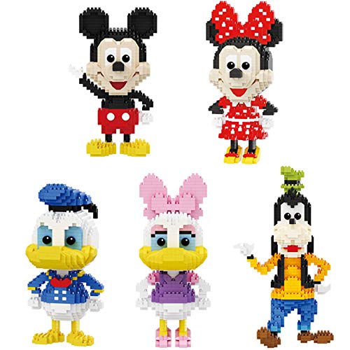 B&H-ERX Disney Mini Blocks Linda Dibujos Animados Mickey Minnie Donald Pato Modelo Building Anime Juguete Modelo 3D Micro Ladrillo Figuras Educativas Juguetes Regalo