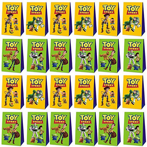 Bolsa de Regalo de Bolsa de Fiesta Toy Story Decoración para Fiestas de Cumpleaños Banderín Feliz Cumpleañospara cumpleaños niños y la Fiesta favorece la Bolsa, Rellenos Bolsas Fiesta 24Pcs