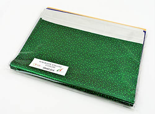 Bolsas de regalo en paquetes surtidos – Varios colores, tamaños y cantidades con o sin cinta adhesiva, color MULTICOLOR STELLINE 35x47,5+4 pz 50